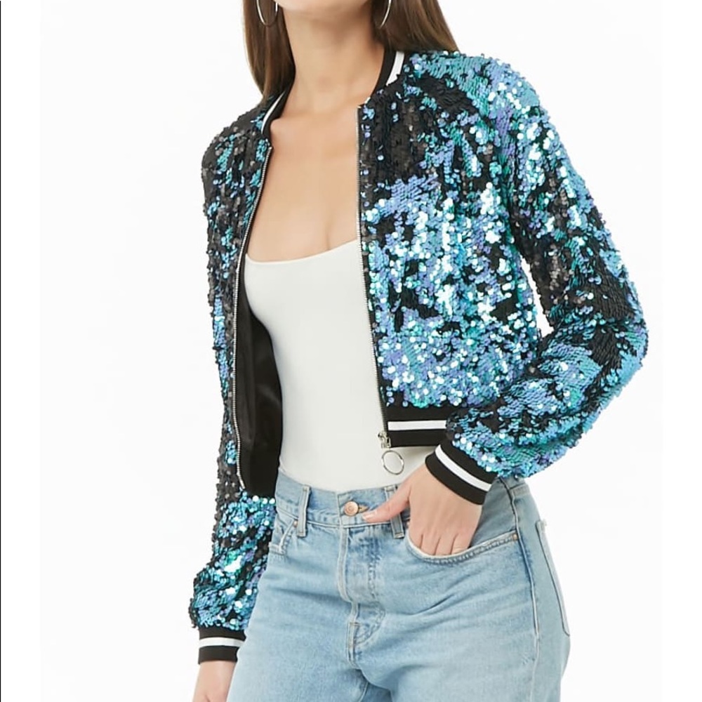 Sequin Bomer Jacket